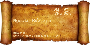 Nyeste Rózsa névjegykártya