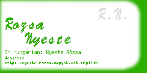 rozsa nyeste business card